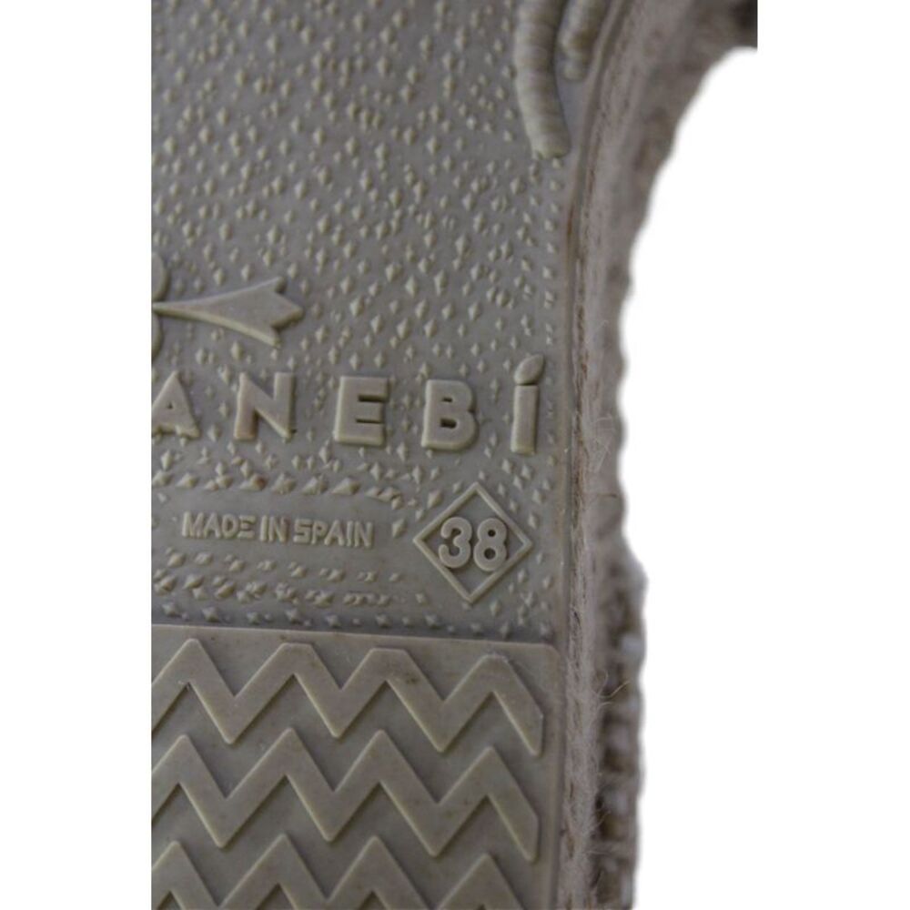 Manebi Women's Ankle Wrap Espadrille Blue Ribbon Sandals Beige Size 38 - Picture 5 of 5